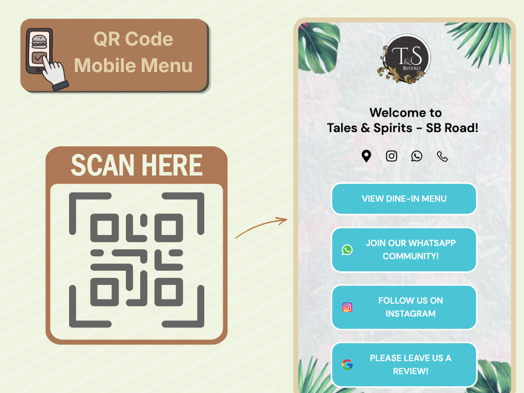 AirMenus QR code mobile menu experience