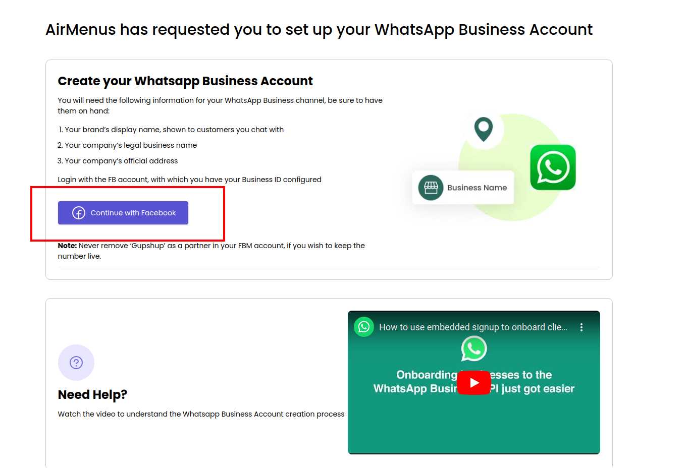 Click Continue with Facebook