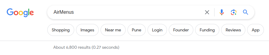 Searching for a business on Google