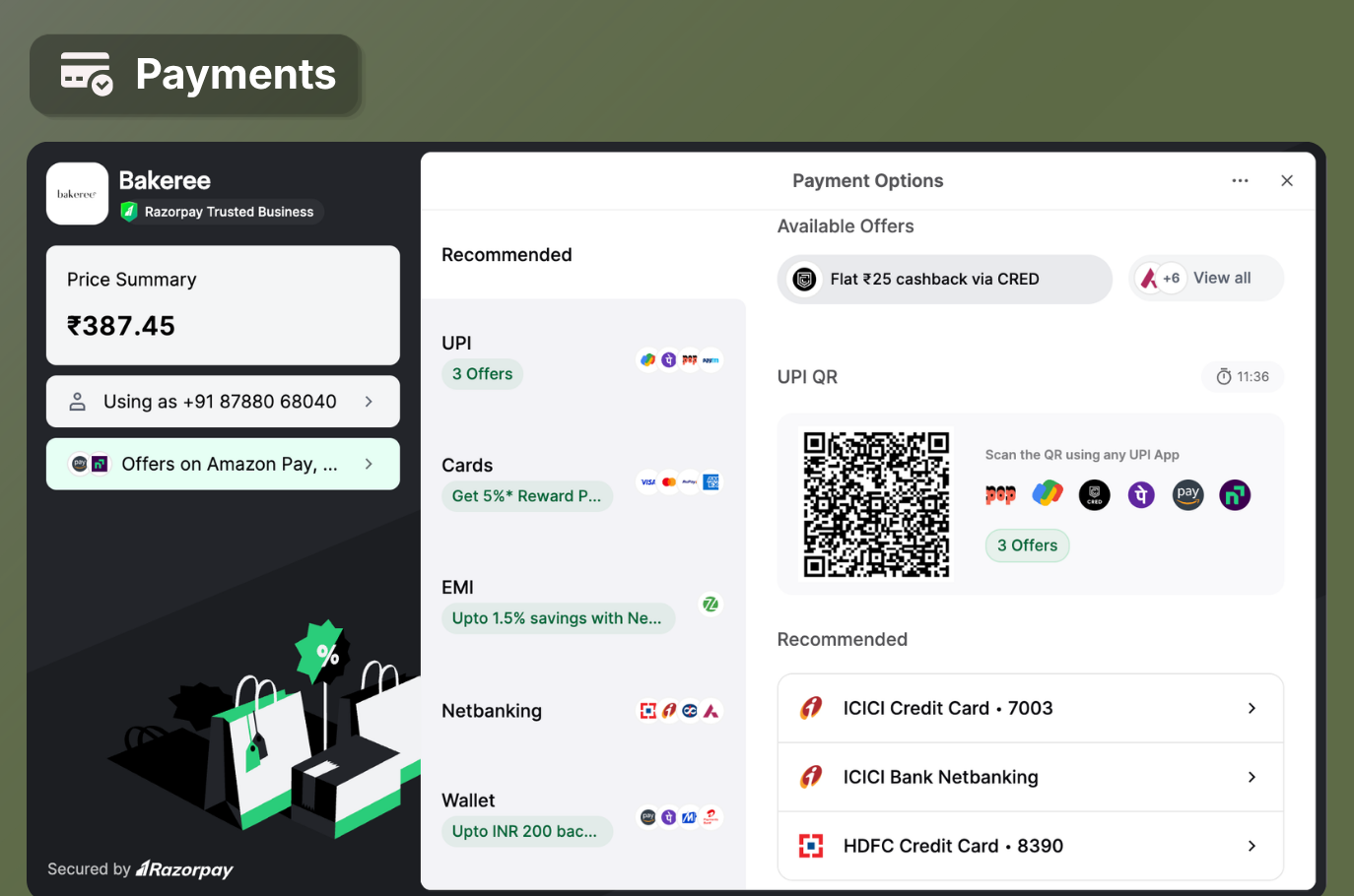 AirMenus payments dashboard